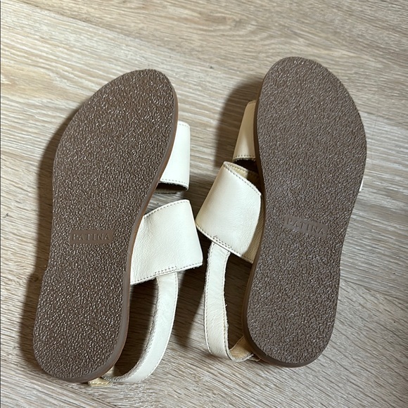 Portland Leather Cream Sandals with Slingback - Picture 4 of 5